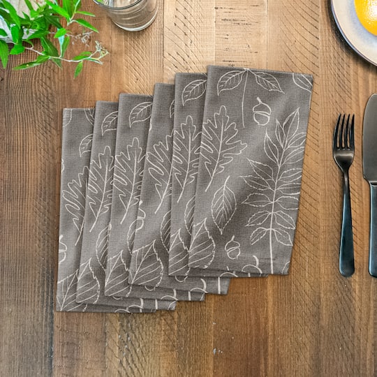 Leaf Pattern Cotton Twill Napkin